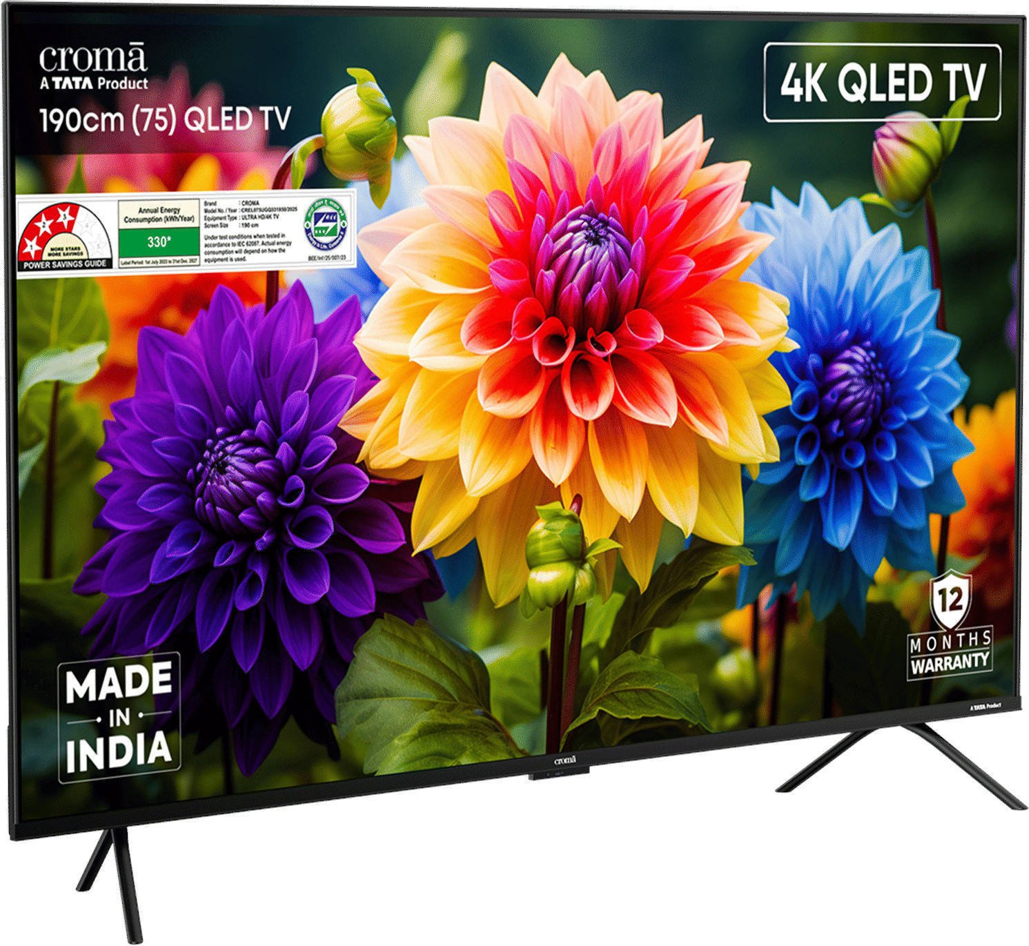 Croma CREL075UGQ331850 75 inch (190 cm) QLED 4K TV