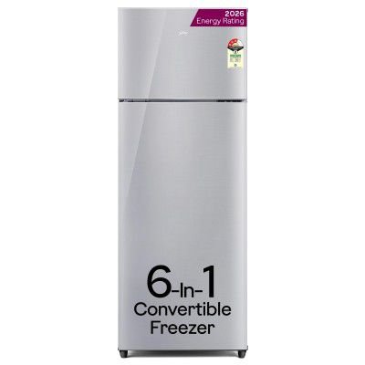 [2026 Model] Godrej 223 L 3 Star Convertible Freezer 6-In-1, Frost Free Inverter Double Door Refrigerator (RF EON 244CN RCIF ST RH, Steel Rush)