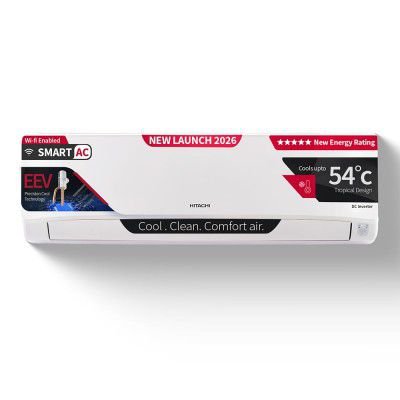 Hitachi 1.5 Ton 5 Star, New star rated, Inverter Split AC (RAS.V518PCDIBM1, White)