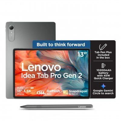 Lenovo Idea Tab Pro Gen 2 with Pen Plus | 13" Display, 3.5K Resolution, 144Hz Refresh | 8GB, 256GB | Snapdragon 8s Gen 4