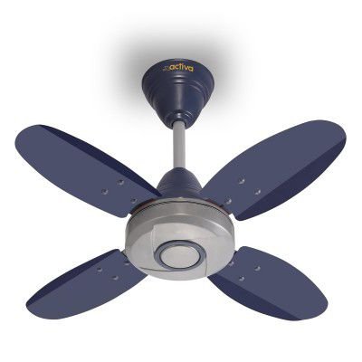 ACTIVA Ornet 600mm Ceiling Fan for Kitchen & Small Rooms | 4 Blade High Speed Fan | 850 RPM Powerful Air Delivery | 2 Years Warranty | Silver Blue