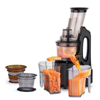 AGARO Royal Cold Press Juicer for Home, Professional Slow Juicer Machine, 240 Watts Powerful Motor, 120 Minutes Long Usage, 3 Strainers, All-in-1 - Fruit, Vegetable Juice & Nut Milks, Black