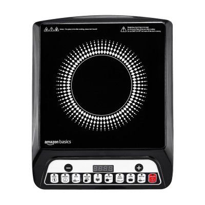 Amazon Basics 1600W Induction Cooktop | 7 Pre-Set Cooking Menus