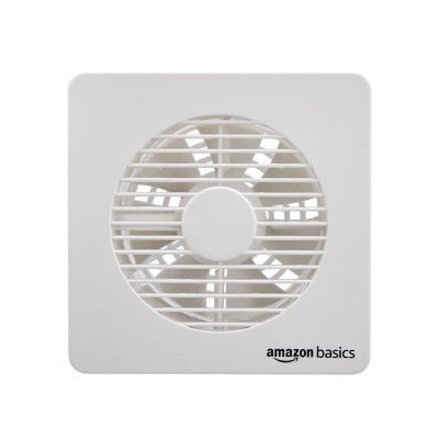 Amazon Basics Axial 6'' Fan | 22W | 7 Blades | 135 mm Sweep | 7.5 dB Low Noise | Window Mount