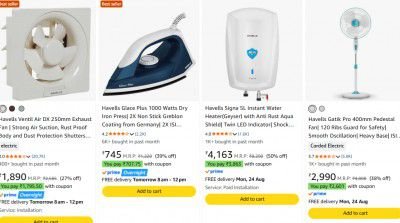 Amazon Loot : Upto 50% OFF - Havells Home Appliances + Apply Coupon