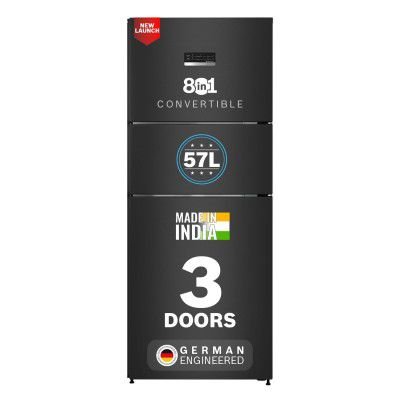 Bosch 302L, 3 Star, MaxFlex Convert Frost Free Triple Door Refrigerator | 8-in-1 Convertible Storage Modes (CMC33S33VI, Cosmic Steel)