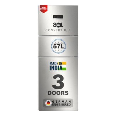 Bosch 302L, 3 Star, MaxFlex Convert Frost Free Triple Door Refrigerator | 8-in-1 Convertible Storage Modes | (CMC33S23VI, 2026 Model,Fine Steel)