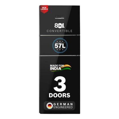 Bosch 335L Max Flex,3 Star,8 in 1 Convertible,Vario Inverter,Frost Free Triple Door Refrigerator,Black Pearl (CMC36K23VI)