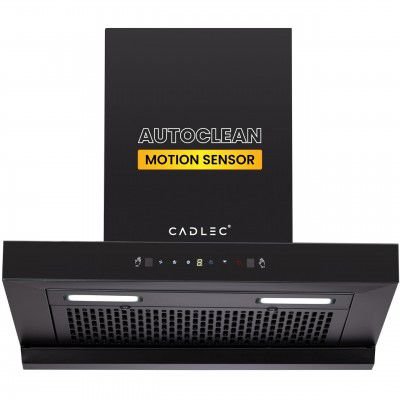 Cadlec PeakFlow 60cm Filterless T-Shape Kitchen Chimney | 20-Year Warranty | Black