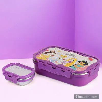 CELLO Thermo Click Toons Big | 100% Food Grade | Leak Proof & Break Resistant | 2 Containers Lunch Box, 1024 ml, Violet