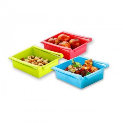 Floraware Plastic Refrigerator Storage Rack Set, Set of 3