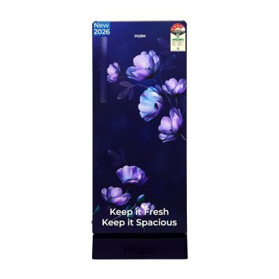 Haier 190L 4 Star Direct Cool Single Door Refrigerator (HED-204TMIBA-N, Marine Ivy, Base Stand)