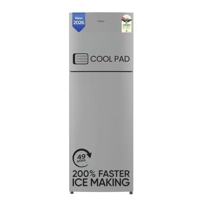 Haier 240L 1 Star Frost Free Top Mount Double Door Refrigerator|Cool Pad|200% Faster Ice Making in 49 Minutes (HEF-251EGSA-P)