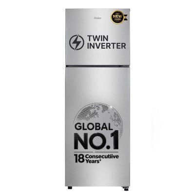 Haier 240L Frost Free Double Door 2 Star Refrigerator (HEF-252EGSA-P, Moon Silver, 2026 Model)