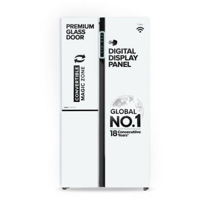 Haier 598 L 3 Star Frost Free Expert Inverter Smart Sense AI enabled 3-Door Side by Side Refrigerator (HRT-683PWGU1)