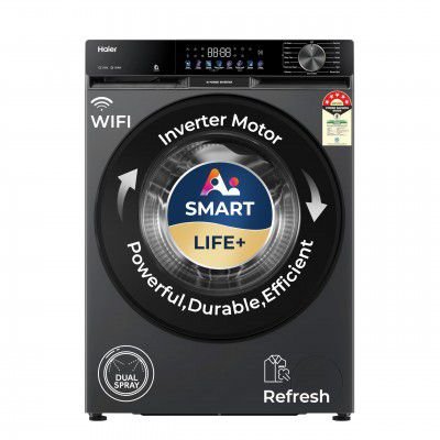 Haier 9 Kg, 5 Star, AI Smart LIFE+, Hygienic Care, ABT, WiFi enabled, Fully Automatic Front Load Washer (EFL90-IM14F5ES8U1)