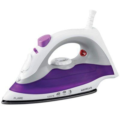 Havells Plastic Flare 1250 Watts Steam Iron With Vertical & Horizontal Ironing |2 Years Manufacturer Warranty (Purple)