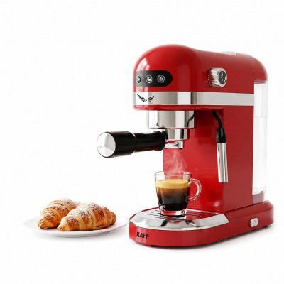 KAFF Fontana 1350 Watts Espresso Coffee Maker, 19 Bar High Pressure Pump, Steam Espresso Coffee, Detachable Frothing Nozzle Coffee Machine For Home (Red)