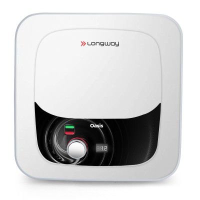 Longway Oasis Gigi 25 Ltr 5 Star Rated Storage Water Heater for Home | Advanced Multi-Layered Safety | Anti-Rust Coating | Glassline Coated Tank | Suitable for Hard Water & High-Rise Building (White)
