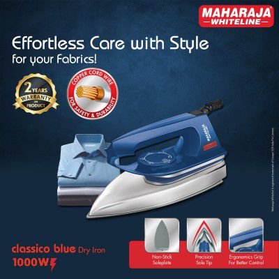 Maharaja Whiteline DI-109 1000 W Dry Iron, Blue