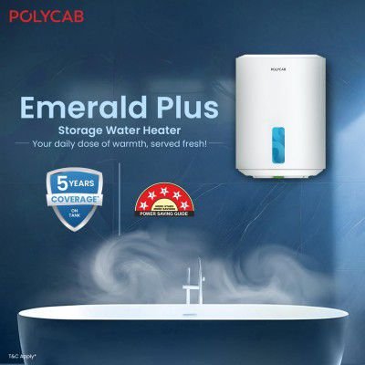 POLYCAB Emerald Plus 5-Star 15 Litre Water Heater (Geyser)