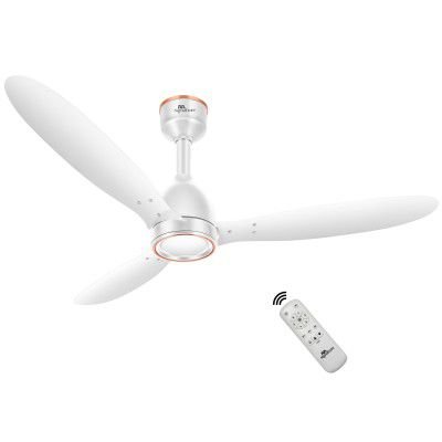 RR Signature COMFYGLOW 1250mm BLDC Underlight Ceiling Fan with 100% Pure Copper Motor - 35W | 350 RPM High Speed | Remote Control & LED Light | 3 Light Modes | 3 Year Warranty - Sparkle White