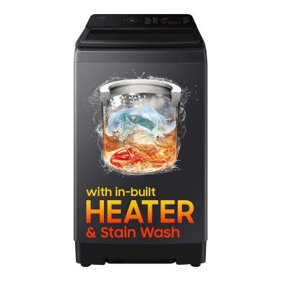 Samsung, 10kg, 5 Star, Eco Bubble, Hygiene Steam, Quick Wash, Magic Dispenser Fully-Automatic Top Load Washing Machine, WA40F10H2BTL, Black Caviar