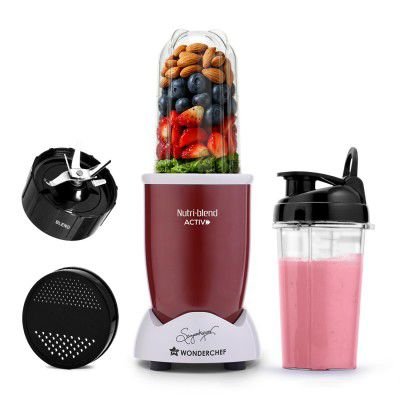 Wonderchef Nutri-blend Activ Mixer Grinder Blender, Smoothie Maker, 500W, Red