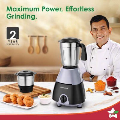 Wonderchef Vista Neo Mixer Grinder for Kitchen, 500W, 2 Multi-purpose Jars, Stainless-steel Blades